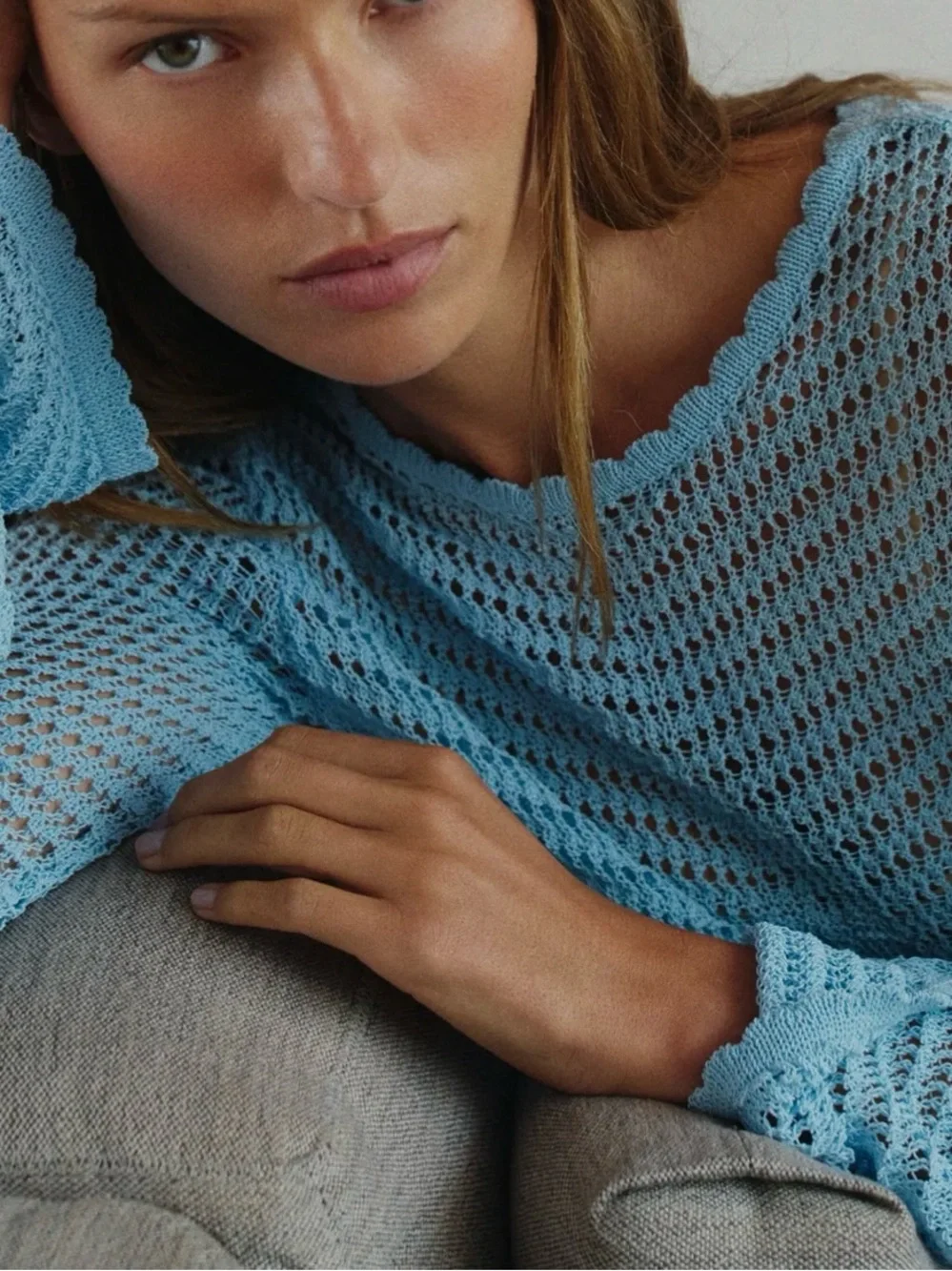 NWT ZARA FLARED SLEEVE KNIT JUMPER